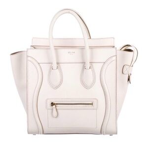 Celine Ivory/Off-white Leather Mini Luggage Tote w/ Gold tone hardware 🤍